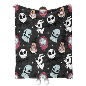 High Quality Customized <strong>Jack</strong> Skellington Nightmare Before Christmas Halloween Blanket Winter Soft Warm Plush Throws Blankets - Product Image 2