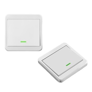 Wireless Double <b>Control</b> Switch 86 Type Battery Free RF Signal Stable No <b>Wiring</b> Required For Home Lighting <b>Control</b> - Product Image 2