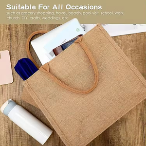 Customizable Burlap Tote Bags Various Styles Jute Material Meet Different Customer Needs Cartoon Pattern Type According <strong>Drawings</strong> - Product Image 3