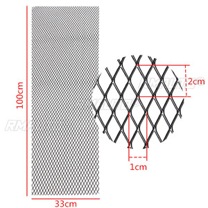 Universal <b>Black</b>/Silver Aluminium Racing Grille Mesh <b>Vent</b> Car Tuning Grill 100cm X 33cm - Product Image 2