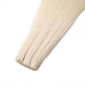 Extensioni di Capelli Cinesi con Cuticole Allineate, Doppia Trama, Vergini Remy, Colore <span class=keywords><strong>Biondo</strong></span> Chiaro, da Cucire, Lisci/Ricci/Ondulati - Product Image 1