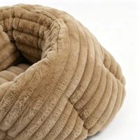 Coussin rond en polaire côtelée pour chat YangyangpetRabbit Hair, brun, luxueux et apaisant