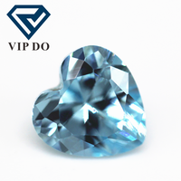 Pierre précieuse en zircon cubique aigue-marine de qualité 5A, taille cœur, 3x3mm-12x12mm