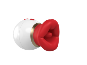 Vibratore Rosso a Forma di Labbra per Adulti, con Funzione di Leccata e Suzione, Stimolatore per Seno e Capezzoli, Impermeabile - Product Image 1