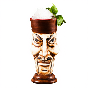 Tasse à cocktail en céramique au design squelette hawaïen Er Lifan, poterie créative, 1 bar tiki, Chine - Product Image 1