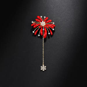 Broche en forme de feu d'artifice en alliage plaqué or, cadeau de mariage ou de fiançailles pour femmes - Product Image 5