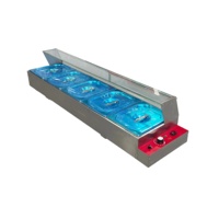 Appareil de maintien au chaud et de chauffage des aliments en acier inoxydable électrique de table commercial, pot de maintien au chaud des aliments à 5 pots pour hôtels et restaurants