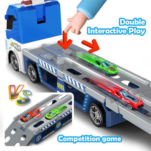 Camión de Transporte Plegable de 135 cm, Juego de 6 Coches de Carreras Metálicos, Catapulta Deformable, Lanzamiento, Transportador de Coches Navideño, Juguetes de Plástico para Navidad - Product Image 2