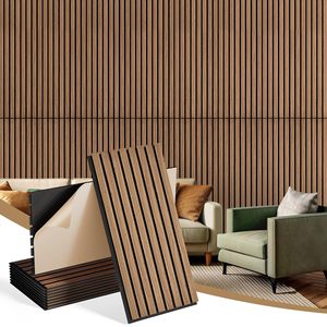 Panel Acústico <span class=keywords><strong>de</strong></span> Fibra <span class=keywords><strong>de</strong></span> Poliéster con Rejilla <span class=keywords><strong>de</strong></span> <span class=keywords><strong>Madera</strong></span>, Panel Decorativo <span class=keywords><strong>de</strong></span> <span class=keywords><strong>Madera</strong></span> Tecnológica, Panel Autoadhesivo Insonorizante para Pared - Product Image 3