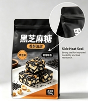 Sachet d'emballage pour snacks en PE anti-humidité et anti-fuite, à huit côtés, avec fermeture éclair facile à déchirer, impression personnalisable, autoportant pour présentation