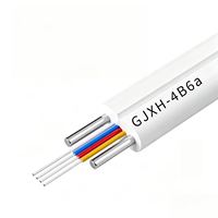 Cable de Fibra Óptica Aéreo FTTH de 4 Hilos Monomodo G657A/G652D LSZH/PVC con Membra de Refuerzo, 2km, 1260-1620nm, Temperatura de Operación -10~+40C