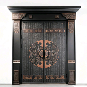 Portail en métal Qifan traditionnel avec revêtement en poudre, design orné et ouverture battante pour l'entrée - Product Image 5