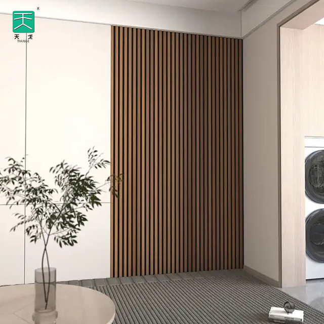 TianGe Aku Panel Wooden Slat Acoustic Panel Wood Strips With Pet Backing Felt for Office Hotel Akupanel 3D Model Design