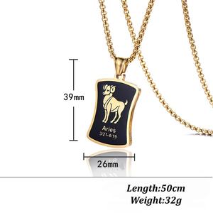 Collares con colgante de signo del zodiaco de aleación de Zinc, fondo negro para hombres y mujeres, regalos de cumpleaños, colgante de Escorpio, signo del zodiaco, regalo de joyería - Product Image 2