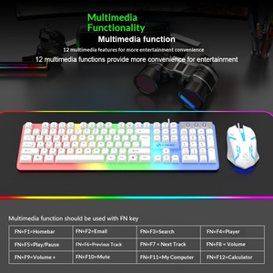 Combo de teclado y ratón para juegos GTX350, diseño flotante con luz Led colorida, con cable, para deportes electrónicos y uso en la oficina - Product Image 2