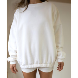 Pantaloncini girocollo a vita alta color crema - Product Image 2