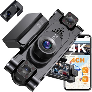 Caméra embarquée 4 canaux Wifi 360 °   Caméra de tableau de bord avant et arrière pour voitures, résolution 4K, vision nocturne, écran 3 pouces, caméra DVR pour voiture - Product Image 1