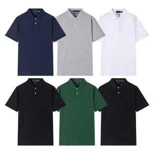 เสื้อโปโลผู้ชา<span class=keywords><strong>ย</strong></span> Junran ผ้าฝ้า<span class=keywords><strong>ย</strong></span>แท้ ลา<span class=keywords><strong>ย</strong></span>ม้าเล็กของ Paul สีพื้น ปักลาย แขนสั้น เสื้อยืดโปโล เสื้อยืดกอล์ฟ # RL-040 - Product Image 1