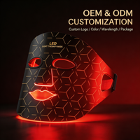 Masque de luminothérapie rouge 660nm 850nm, masque facial en silicone flexible à LED, dispositif de photothérapie infrarouge proche pour le visage et le cou