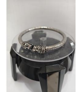 Hot Selling <b>Silver</b> Antique Oxidised Kada <b>Charm</b> <b>Bracelet</b> for Unisex with Engraved Work Trendy Style Wear for Hindu Occasions - Product Image 5