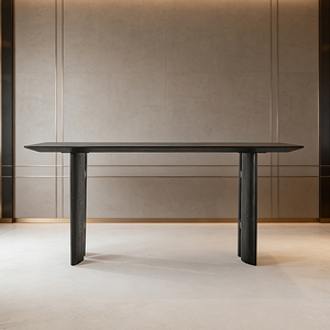 RIKKASI Arredamento Moderno per Sala da Pranzo di Villa, Tavolo da Pranzo in <span class=keywords><strong>Legno</strong></span> <span class=keywords><strong>Scuro</strong></span>, Mobili di Alta Gamma per Villa e Hotel - Product Image 1