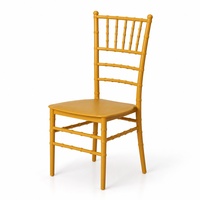 Chaise Chiavari en plastique doré économique, imitation bambou, pour événements, mariages, banquets et fêtes de jardin