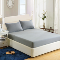 Draps de matelas ajustés de couleur unie prix d'usine bon marché avec drap de lit élastique solide 4 en 1