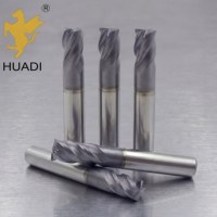 Fraise à queue CNC en carbure super dur HRC55-65 à 4 dents, nano-revêtement, D0.5-D12 pour acier inoxydable et alliages, avec support OEM/ODM