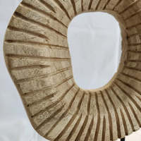 Sculpture en bois organique irrégulière, pièce d'art abstraite cannelée, base de table basse/console de style ferme moderne, décoration artisanale