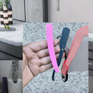 Navaja de Afeitar Plegable con Soporte, Logotipo Personalizado para Barbería, Navaja de Afeitar Facial Recta PTW, Hoja de Acero Inoxidable - Product Image 3