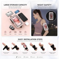 Brassard de course étanche pour téléphone 7 pouces avec bande réfléchissante, pochette de sport anti-transpiration réglable pour la gym et le jogging