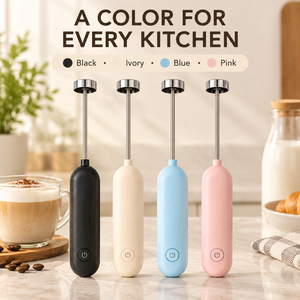Espumador de Leche Recargable, Batidor Eléctrico de 6000 RPM con Varilla Desmontable de Acero Inoxidable para Café y Matcha - Product Image 1