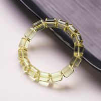 Bracelet en perles de citrine naturelle en forme de baril, cristal jaune citron pour femme, bijou porte-bonheur et de prospérité, cadeau