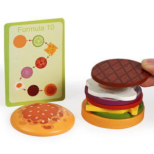 Jouet éducatif en bois pour enfants, jouets de simulation de <span class=keywords><strong>restauration</strong></span> <span class=keywords><strong>rapide</strong></span>, hamburger en bois, sandwich, mini-aliments, jeu de rôle pour enfants - Product Image 2