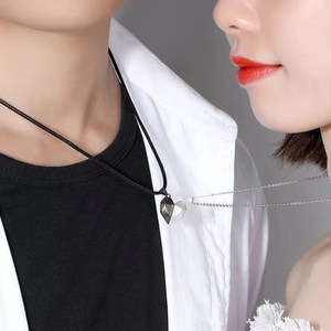 Collier de <span class=keywords><strong>couple</strong></span> séparé en deux, pendentif en forme de cœur, <span class=keywords><strong>cadeau</strong></span> romantique pour anniversaire, 2 pièces, chaîne à maillons, collier en alliage de zinc - Product Image 1