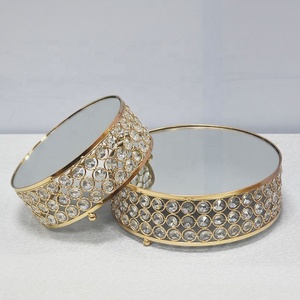 Offre Spéciale argent cristal garniture miroir carré gâteau stand pour Fournitures De Mariage - Product Image 3