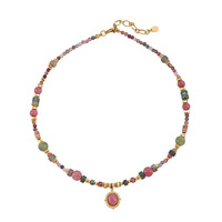 Mode Vintage acier inoxydable coloré pierre naturelle collier Agate luxe femmes collier de perles pour les filles cadeaux de fête
