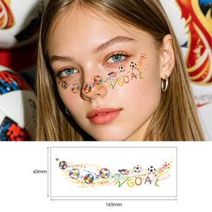 สติ๊กเกอร์<span class=keywords><strong>สัก</strong></span>ลายหน้าแฟนฟุตบอลแบบกำหนดเองขายส่ง ติดทนนาน ของขวัญส่งเสริมการขายสำหรับงานกีฬา - Product Image 2