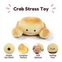 Jouet sensoriel anti-stress en forme de crabe, à remontée lente, taille deux mains, pour enfants de 3 ans et plus