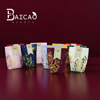 Meilleure vente Boîte de papier de luxe pour fête de mariage 8 couleurs Emballage cadeau de bonbons d'estampage par feuille Stratification brillante Nouveau design alimentaire