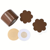 Couvre-mamelon invisible adhésif jetable couleur unie accessoire intime rond coeur fleur forme couvre-mamelon