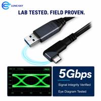 Câble long USB 3.0 vers Type C coudé à droite avec amplificateur de signal 5 Gbit/s OEM ODM pour appareil photo, disque dur, lunettes VR