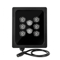 Sensor de Luz, Iluminador IR de 850nm, DC12V, IP66, Impermeable, Luz de Relleno Infrarroja de 8 LED, Visión Nocturna Mejorada para Cámaras de Seguridad