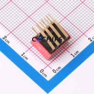 DT-04HT DIP Switch Through hole Component (THT),P=2.54mm Switch Flat Toggle, Raised Type Single Pole Single Throw 4 2.54mm - Product Image 2