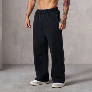 <span class=keywords><strong>Pantaloni</strong></span> Sportivi da Uomo Blu Navy a Gamba Larga, Vita Elastica, Vestibilità Comoda, Casual, per Allenamento e Streetwear, <span class=keywords><strong>con</strong></span> <span class=keywords><strong>Tasche</strong></span> <span class=keywords><strong>Laterali</strong></span> - Product Image 1