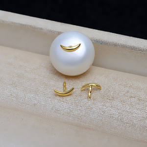 Handmade 10pcs DIY Accessories 925 Silver Pearl Baroque Mouth 1/4902 <b>Moon</b> Crescent Mouth Fine Stud <b>Earrings</b> Empty Holder - Product Image 2