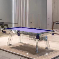 Table de billard de luxe sur mesure 9 pieds en verre pour complexe hôtelier
