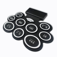 Batterie numérique portable fabricant d'instruments de musique chinois batterie enroulable à la main batterie électronique silicone tambour 9 pads