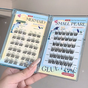 Cappuvini Faux Cils en Grappe Sans Colle, Effet Naturel Queue <span class=keywords><strong>de</strong></span> Poisson, Cils Bébé Courbés en B, Sans Colle Nécessaire, Cils Individuels Effilés - Product Image 1