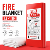 Couverture anti-feu en PVC rigide 1,8 x 1,8 m, 430 g/m², en fibre de verre, certifiée CE EN1869, pour la sécurité à domicile et au travail (vente en gros)